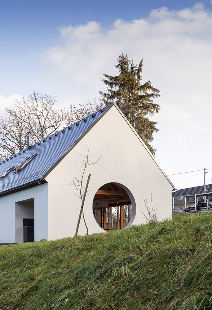 House with a hole Czech republic back