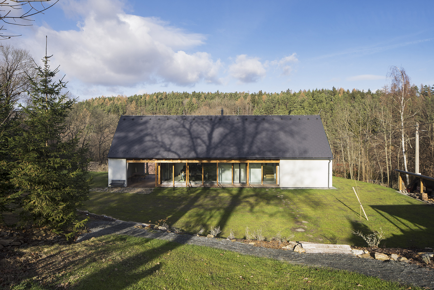 House with a hole Czech republic roof
