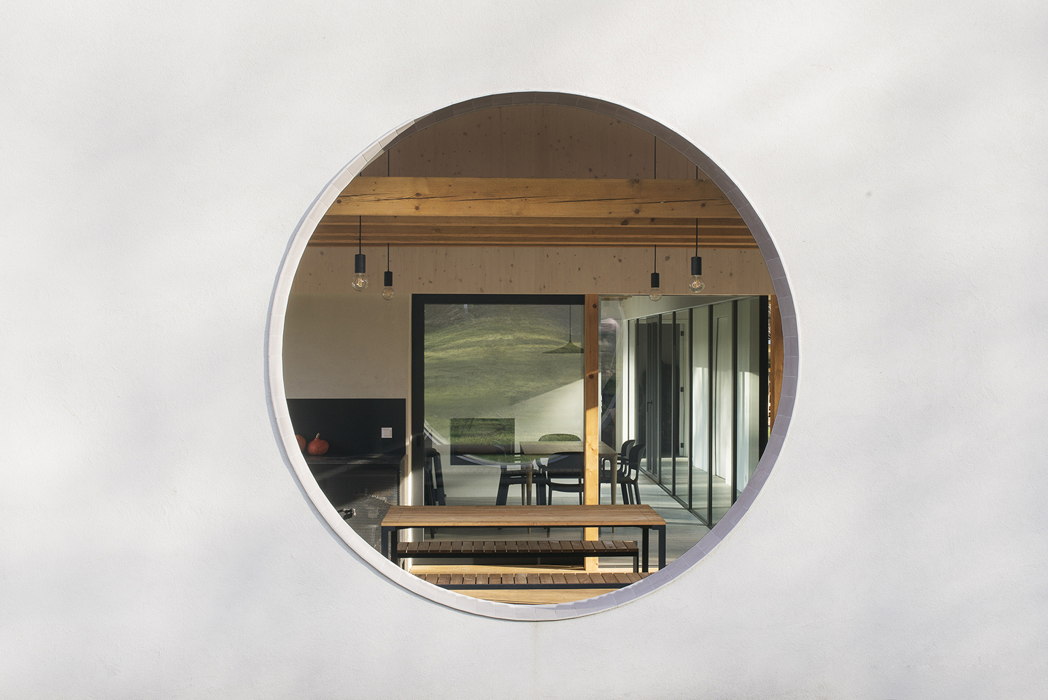 House with a hole Czech republic round window