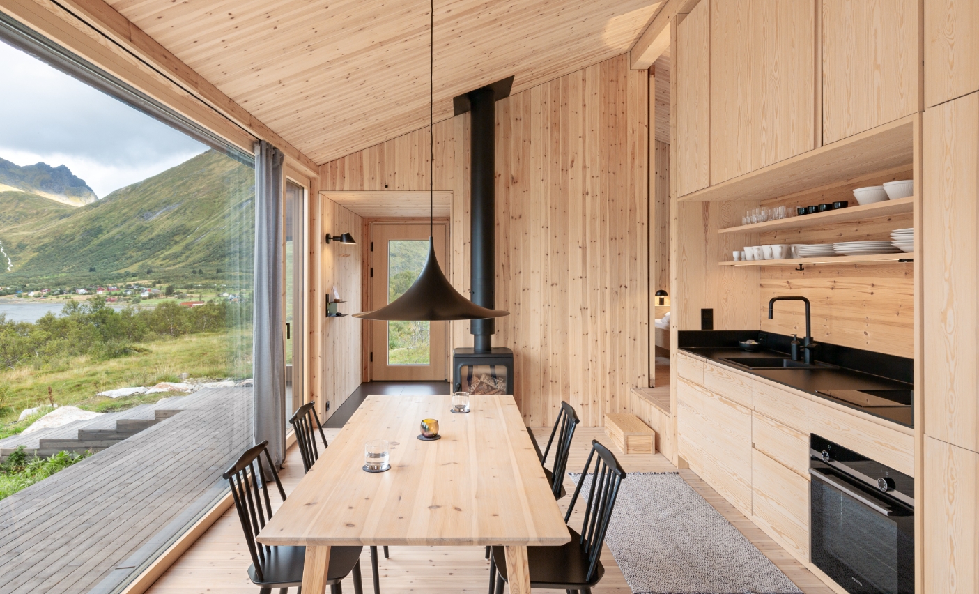 Norway Aurora Cabin Interior Kitchen and Dining