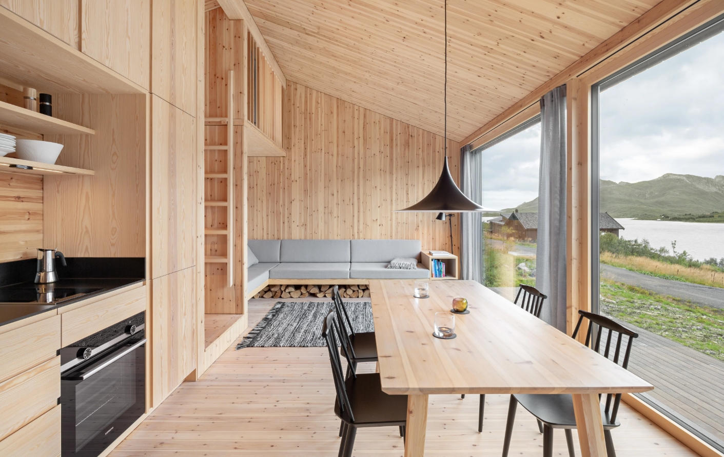 Norway Aurora Cabin Kitchen view