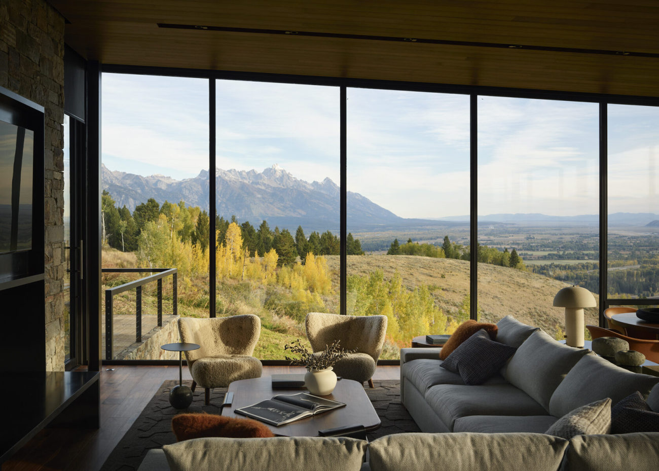 Skyview residence Jackson Wyoming living room view